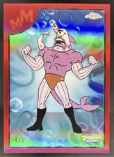 2025 Topps Chrome SpongeBob Atomic Flounder Mermaid Man and Barnacle Boy Red #/5 picture