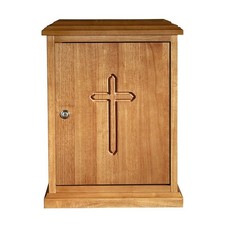 Plain Cross Wood Tabernacle Medium Oak Maple Hardwood Church Religious Decor picture