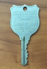 Vintage Harveys Casino / Hotel Stateline Nevada Hotel Room Key -1980 Bombing era picture