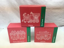 Vintage 1998 JC Penney Home Towne Express Christmas Train Set of 3 Resin NIB picture