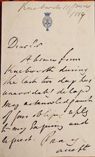 ROBERT BULWER LYTTON -EARL LYTTON /VICEROY OF INDIA & POET LETTER DATED 1884 picture