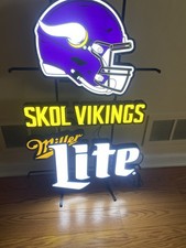 Miller Lite Beer Skol Vikings Light Up Sign NIB picture