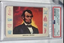 1958 Leaf Cardo Abraham Lincoln presidents #w-16 PSA 9 picture