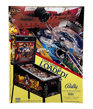 Bally Black Rose Pinball Flyer Original 90s Promo Retro Game Art Pirate Vintage picture