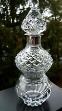 VINTAGE FINE CUT CRYSTAL DECANTER w Sterling Silver Collar picture