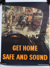 Original 1947 Terence Cuneo Road Safety Poster Ministry of Transport Crown Size picture