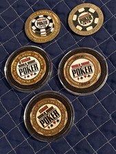 5 WSOP Poker Card Protectors 2 Rare 2010 2011 Player Chips 2012 Rio Caesars picture