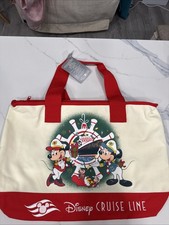 DISNEY CRUISE LINE DCL CHRISTMAS TOTE BAG MICKEY MINNIE CHIP DALE NEW WITH TAGS picture