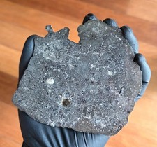 Museum Grade 65g Lunar Meteorite NWA 17509 Troctolite, Large Full MOON Slice  picture