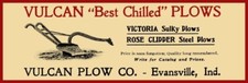 Vulcan Plow Co. of Evansville, Indiana NEW Sign: 12x36