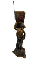 Antique Art Nouveau Figural Boy Bronze Flower Vase 15