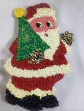 Vintage 1970’s Santa Claus Tree Plastic Melted Popcorn Christmas Decoration picture
