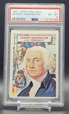 🔥 1967 Topps Who Am I? 🔥 #1-GEORGE WASHINGTON 🦅 graded PSA 6 EXMT ✨️⚡️ picture
