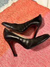 Christian Louboutin Paris Black Pumps Round Toed Heels Stiletto 4 in Size 37 picture