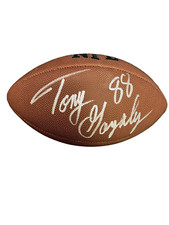 TONY GONZALEZ SIGNED AUTOGRAPHED FOOTBALL KANSAS CITY CHIEFS HOF JSA COA picture