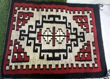 Handwoven Southwestern Wool Wall Hanging Rug Klagetoh Ganado Style 32”X26” picture