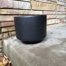 Vtg MCM Mid Century Modern Gainey CA USA Matte Black C AC-10 Pottery Planter Pot picture
