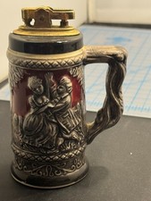 F-157 Vintage Ceramic Inarco Stein Table Lighter E-2591 Japan Red Black Grey picture