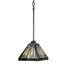 CHLOE Lighting INNES Mission Tiffany-Style Blackish Bronze 1 Light Mini Pendant picture