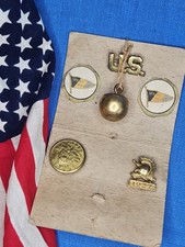 WEST POINT Buttons On Original Card Antique Military US Army 1937 picture