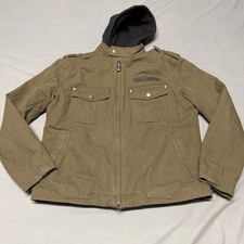 Harley-Davidson Road Warrior 3-in-1 Jacket Men’s M Olive Green Canvas w/Hood picture