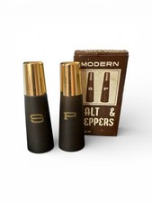 1960s Vintage Mid Century Modern Wooden Salt Pepper Shaker Set NOS picture