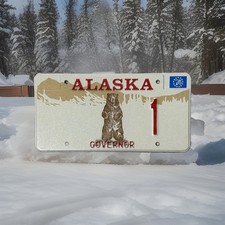 1976 Alaska License Plate Governor 1 Kodiak Bear Vintage Souvenir Collectible picture
