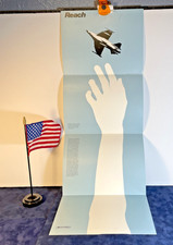 RARE Vintage US Air Force REACH Recruitment Poster Magazine Fold-Out 1980s picture