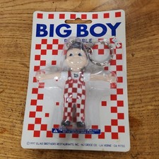Vintage Bob’s Big Boy Toy Bendable Figure Keychain 1997 NJ Croce Co NEW/Package picture
