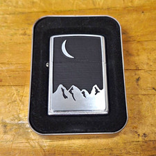 Vintage 2000 Marlboro Crescent Moon Over Mountains Zippo Lighter Unused picture