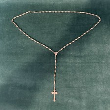 Vintage Mexican Sterling Silver Rosary Beads Crucifix Catholic Mexico picture