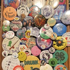 Large Pinback Button Lot EA picture