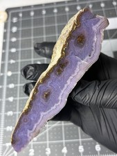 Rare Royal Aztec Lace Agate Stunning Patterns Purple Colors Old Stock Polished picture