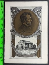 Vintage 1909 Abe Lincoln Banquet Pennsylvania School Masters Club Menu picture