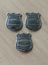 Vintage Continental Investigative Service Guard Shield Pin Lot of 3 Metal picture