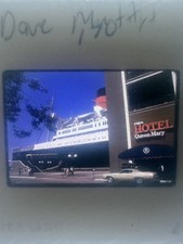 Vintage 35mm Slide Queen Mary PSA Hotel Long Beach California 1970s Classic Car picture