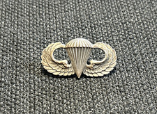 VINTAGE US Army WW2 Parachute Jump Wings Badge Airborne Sterling Pin Back 1.5