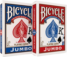 Bicycle Jumbo Index Playing Cards , 2 Pack Large Print Poker Deck of Cards picture