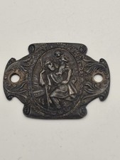 Vintage 1950s-60s 985 Silver St Christopher Dashboard Plaque, Mexico City,  H8 picture