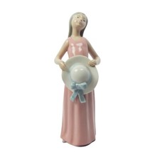 LLADRO Pamela Plantada Dreamer Girl In Pink Dress with Straw Hat #5008 Vintage picture