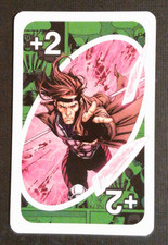 2026 Uno Marvel X-Men Card Green Gambit Draw 2 Card picture