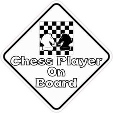 5in x 5in Chess Player On Board Sticker Car Truck Vehicle Bumper Decal picture