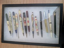 Railroad Mechanical Advertising Pencils Pens Pocket tool Vintage Rare lot w/case picture