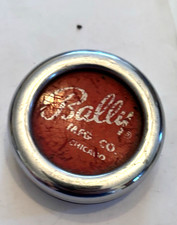 BALLY CHICAGO CHROME SHUFFLEBOARD  PUCK - GAME -  Red Logo  - picture
