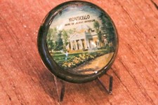 Vintage Glass Paperweight Monticello President Thomas Jefferson  picture