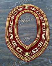 Masonic Amaranth Freemason Chain Collar Triple Row Rhinestone picture