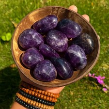 5Pcs Natural Amethyst Tumbled Stones Polished Crystal Healing Gemstone Decor picture