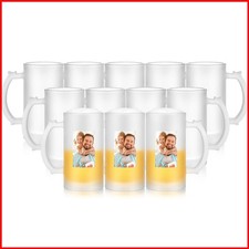 Mifoci 12 Pcs Sublimation Blank Beer Mugs Personalized Tazas Para Father's Day picture