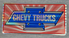 Vintage Chevy Trucks License Plate Sticker Prismatic Red/White/Blue NEW picture