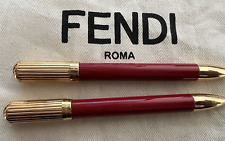 Fendi Pen Sphere Lacquer Red + Mechanical Pencil Foiled Gold Monogrammers picture